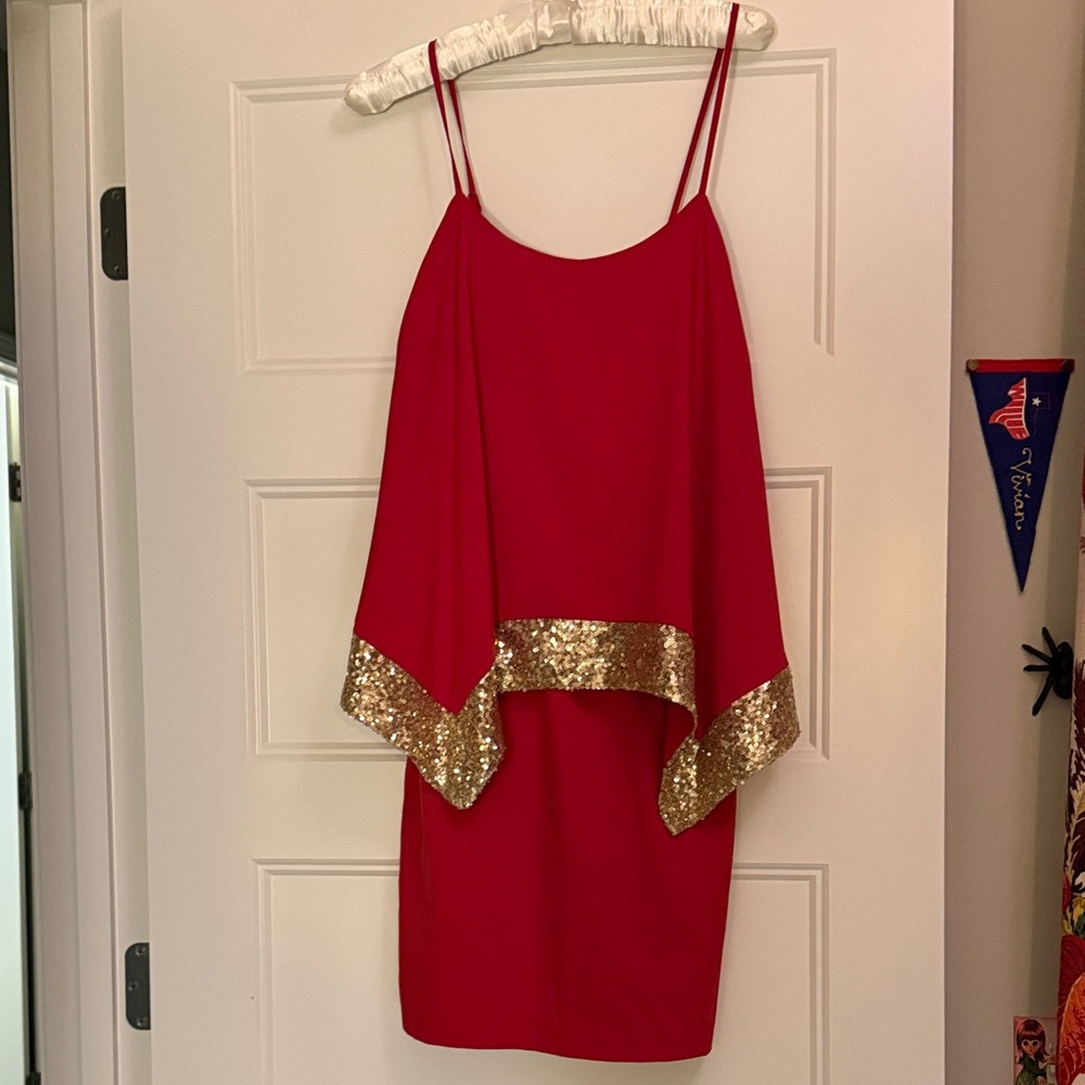 Gianni Bini Red and Gold Dress